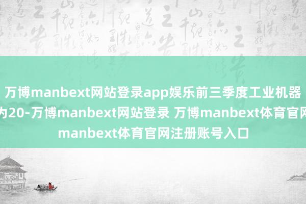 万博manbext网站登录app娱乐前三季度工业机器东谈主出货量为20-万博manbext网站登录 万博manbext体育官网注册账号入口