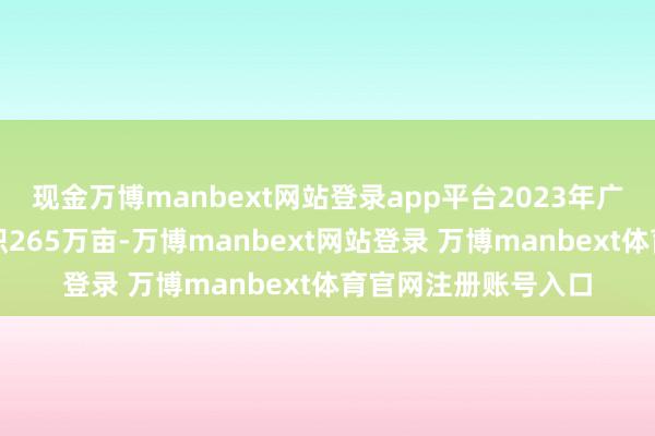 现金万博manbext网站登录app平台2023年广东全省甘薯栽种面积265万亩-万博manbext网站登录 万博manbext体育官网注册账号入口